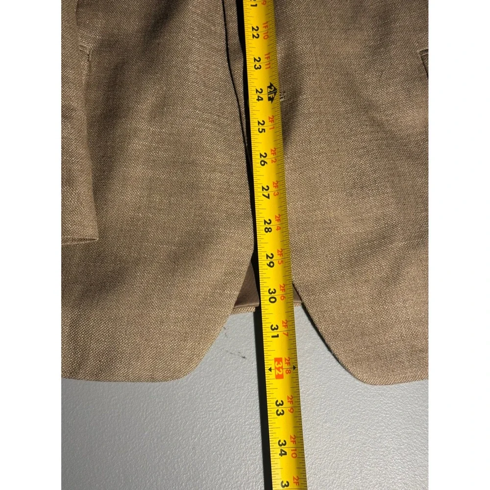 Lauren Ralph Lauren Mens 46R Blazer Tan Brown Linen Blend Sport Coat H0731